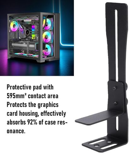 Diyeeni GPU Support Bracket, Height Adjustable Steel Graphics Card Support, GPU Bracket Brace, Video Card Sag Holder, Stand with Shock Absorption for Fan Steel 125mm (Black) in Saudi Arabia