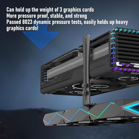 Diyeeni GPU Support Bracket, Height Adjustable Steel Graphics Card Support, GPU Bracket Brace, Video Card Sag Holder, Stand with Shock Absorption for Fan Steel 125mm (Black) in Saudi Arabia