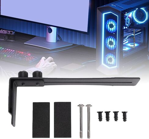 Diyeeni GPU Support Bracket, Height Adjustable Steel Graphics Card Support, GPU Bracket Brace, Video Card Sag Holder, Stand with Shock Absorption for Fan Steel 125mm (Black) in Saudi Arabia