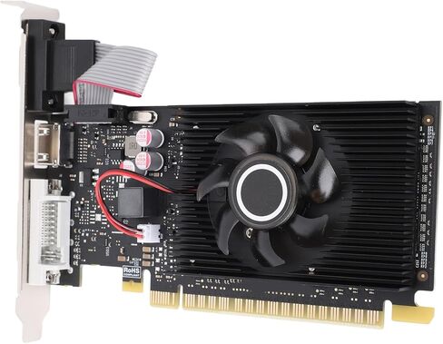 Fabater Graphics Card, 1GB DDR3 64bit PCI Express 1.1 X16 Video Card, GPU with Cooling Fan and DVI VGA for Desktop PC, Compatible with ITX and SFF Computer Cases in Kuwait