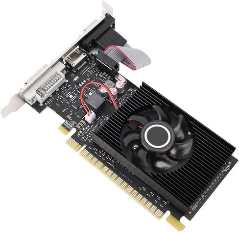 Fabater Graphics Card, 1GB DDR3 64bit PCI Express 1.1 X16 Video Card, GPU with Cooling Fan and DVI VGA for Desktop PC, Compatible with ITX and SFF Computer Cases in Kuwait