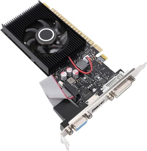 Fabater Graphics Card, 1GB DDR3 64bit PCI Express 1.1 X16 Video Card, GPU with Cooling Fan and DVI VGA for Desktop PC, Compatible with ITX and SFF Computer Cases in Kuwait