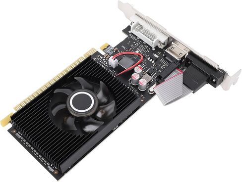 Fabater Graphics Card, 1GB DDR3 64bit PCI Express 1.1 X16 Video Card, GPU with Cooling Fan and DVI VGA for Desktop PC, Compatible with ITX and SFF Computer Cases in Kuwait