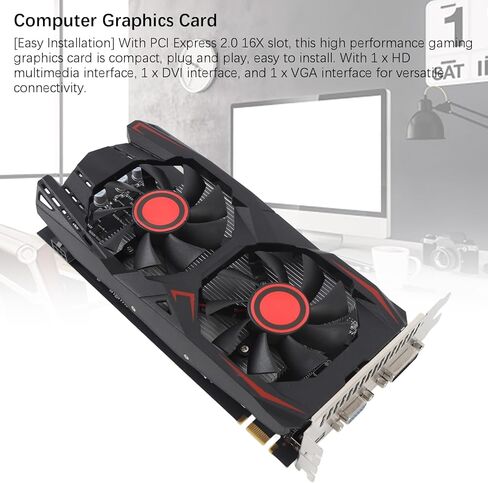 بطاقة رسومات Qinlorgo سعة 6 جيجابايت GDDR5، عرض ذاكرة 192 بت، تردد أساسي 783 ميجاهرتز، تبريد هادئ فعال، PCI Express 2.0، التوصيل والتشغيل، مع منافذ DVI VGA، لتحرير الفيديو أثناء العمل in Kuwait