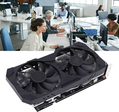 بطاقة رسومات EBTOOLS، ذاكرة GDDR6 سعة 6 جيجابايت، بطاقة فيديو للألعاب بمروحة مزدوجة 192 بت PCIe 3.0، تدعم دقة 1080p 1440p مع التكنولوجيا، للكمبيوتر المكتبي in Kuwait