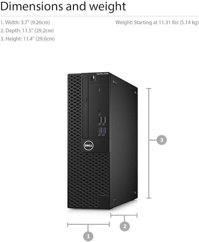 كمبيوتر مكتبي Dell Optiplex 5050 SFF، Intel Core i7-7700 (3.6 جيجا هرتز-4.20 جيجا هرتز)، ذاكرة الوصول العشوائي 8 جيجا، 256 جيجا SSD، لوحة مفاتيح وماوس، USB، بلوتوث، واي فاي، HDMI، Windows 11 Pro (متجدد) in Kuwait
