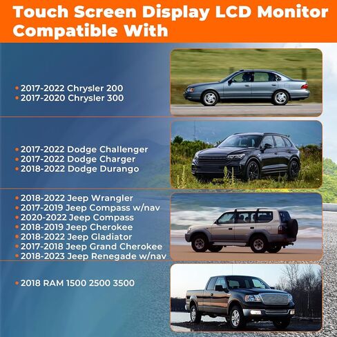 8.4" Uconnect 4C NAV UAQ Touch Screen Display LCD Monitor Replacement for Dodge RAM Jeep Chrysler 2017-2022, Replaces LA084X01(SL)(02) in Kuwait