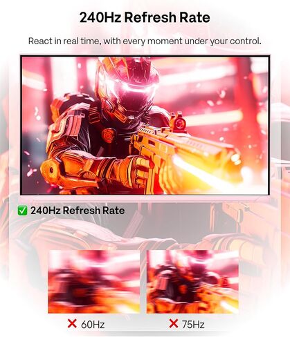 Pixio PX249 Wave Pink 24 inch 240Hz Refresh Rate FHD 1080p Resolution Fast IPS Panel 1ms GTG Response Time Built-in Speakers Gaming Monitor with Adaptive Sync in Kuwait