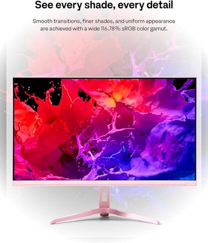 Pixio PX249 Wave Pink 24 inch 240Hz Refresh Rate FHD 1080p Resolution Fast IPS Panel 1ms GTG Response Time Built-in Speakers Gaming Monitor with Adaptive Sync in Kuwait