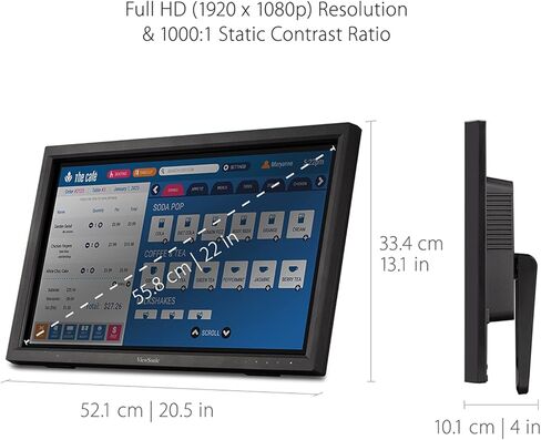 ViewSonic TD2223 22 Inch 1080p 10-Point Multi IR Touch Screen with Eye Care HDMI, VGA, DVI and USB Hub (Renewed) in Kuwait