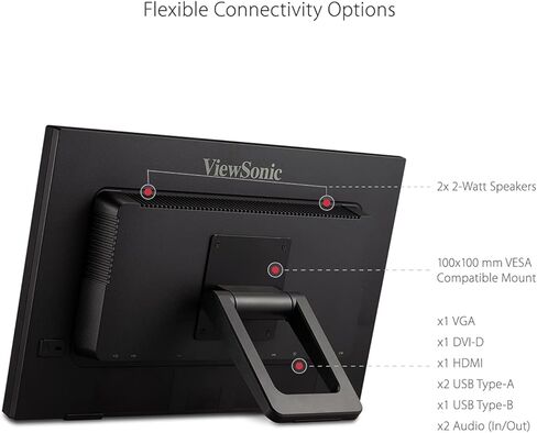 ViewSonic TD2223 22 Inch 1080p 10-Point Multi IR Touch Screen with Eye Care HDMI, VGA, DVI and USB Hub (Renewed) in Kuwait
