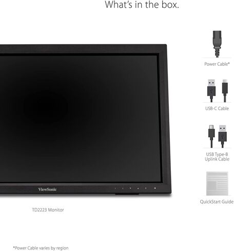 ViewSonic TD2223 22 Inch 1080p 10-Point Multi IR Touch Screen with Eye Care HDMI, VGA, DVI and USB Hub (Renewed) in Kuwait