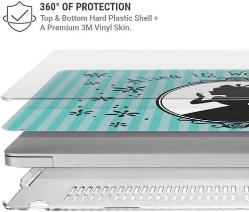 حقيبة كمبيوتر محمول Skinit Plus متوافقة مع جهاز MacBook Air 15in (2023) - صورة ظلية مرخصة رسميًا من Disney Alice in Wonderland (رسوم متحركة) بتصميم المرآة in Kuwait