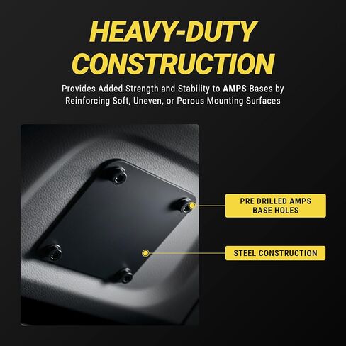 Scosche Universal Steel 4-Hole AMPS Mounting Plate, Heavy-Duty Back Support Plate to Reinforce Any Dash Mount Phone Holder or Tablet Stand with AMPS Pattern Base, Includes M4 Screws, Nuts and Washers in Kuwait