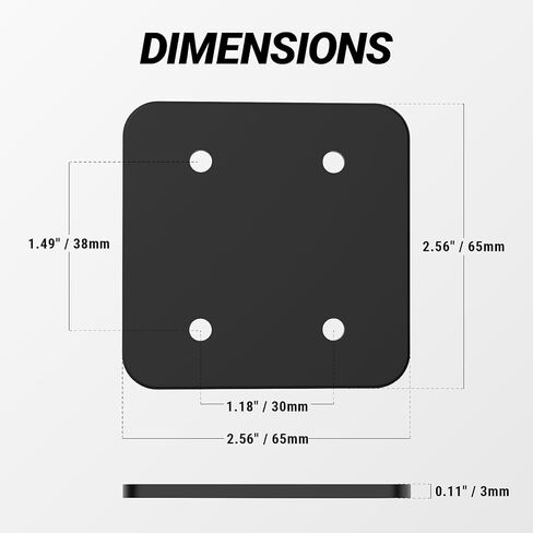 Scosche Universal Steel 4-Hole AMPS Mounting Plate, Heavy-Duty Back Support Plate to Reinforce Any Dash Mount Phone Holder or Tablet Stand with AMPS Pattern Base, Includes M4 Screws, Nuts and Washers in Kuwait