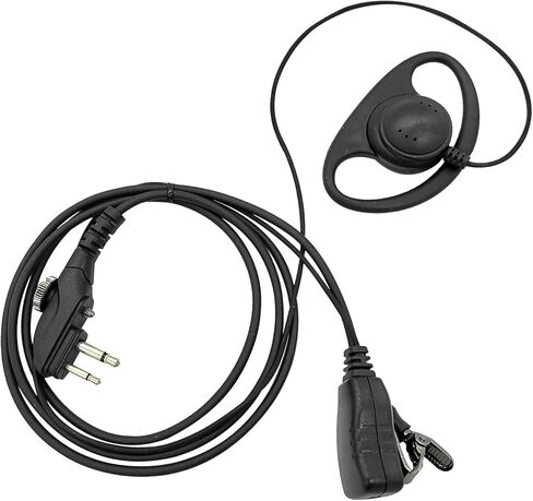 WODASEN 10 قطع BD502i سماعة أذن لاسلكية مع ميكروفون PTT D-Shape مع برغي لـ Hytera HYT BD502 BD552 BD552i PD502 PD502i PD562i PD402i PD482i RCA RDR2500 HYT TC-508 TC-580 TC-610 راديو in Kuwait