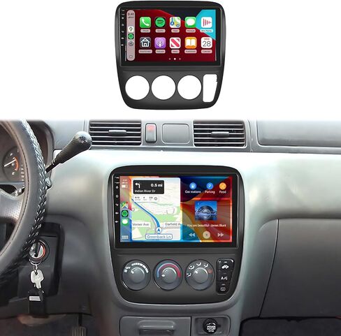 4G+64G Car Radio Stereo for Honda CRV 1997-2001, 9inch IPS Touch Screen/Android 15/Wireless CarPlay/Android Auto/32 EQ/GPS/WiFi/5.0Bluetooth/FM/RDS/SWC/AHD Backup Camera in Saudi Arabia