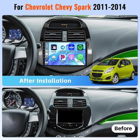 ستيريو سيارة 2+64 جيجا بايت Android 15 لسيارة شيفروليه تشيفي سبارك 2011-2014 مع CarPlay Android Auto اللاسلكي، راديو سيارة بشاشة لمس 9 بوصة لسيارة Chevy Spark مع WiFi GPS Navigation Bluetooth FM/RDS EQ كاميرا احتياطية in Kuwait