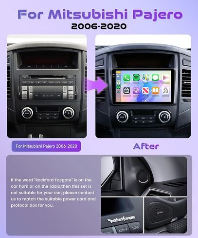 راديو سيارة 4Core 4G+128G Android 15 لسيارة Mitsubishi Montero Pajero 2006-2020، Rimoody Car Stereo Wireless Carplay Andorid auto 9 بوصة شاشة INCELL GPS WiFi Bluetooth 5.0 FM/RDS EQ SWC كاميرا احتياطية in Kuwait