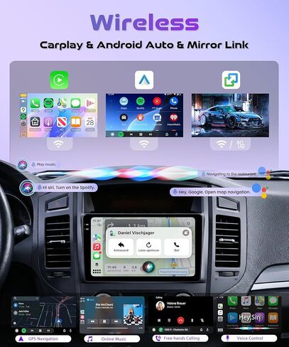 راديو سيارة 4Core 4G+128G Android 15 لسيارة Mitsubishi Montero Pajero 2006-2020، Rimoody Car Stereo Wireless Carplay Andorid auto 9 بوصة شاشة INCELL GPS WiFi Bluetooth 5.0 FM/RDS EQ SWC كاميرا احتياطية in Kuwait
