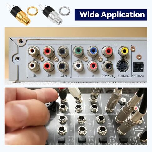 12 PCS 3.5mm Female Headphone Stereo Audio Jack, Stereo Panel Mount Jack Connector Gold Plated, 0.63 Inch Metal Audio Jacks in Kuwait