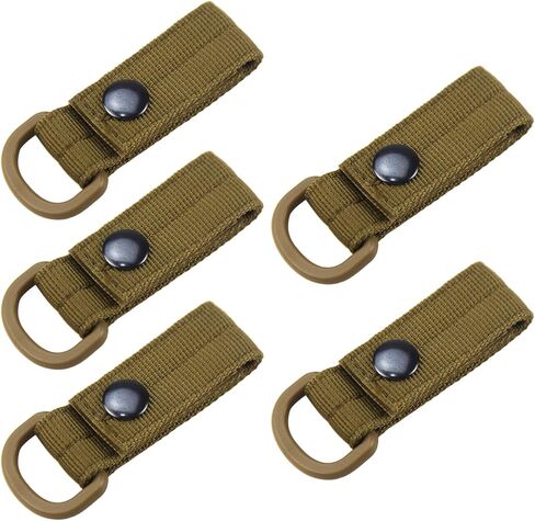 5 Pieces Webbing Attachment Strap with D-Rings for Backpack Carabiner Loop Nylon Strap Key Holder with D-Rings in Kuwait