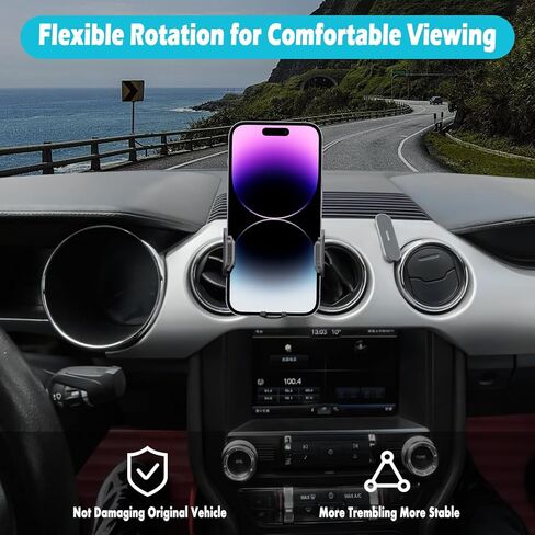 Car Phone Holder Fits for Ford Mustang 2016-2023 Accessories,Thick Cases Friendly,Cell Phone Mount for 4-7 in Phones,360 Degree Rotation,Easy to Install in Kuwait