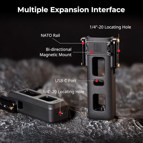 SMALLRIG Expansion Adapter Cage for DJI Osmo Pocket 4/3, for Xtra Muse Accessories with Bidirectional Magnetic Mount for Action 6 Adapter, 1/4"-20 Locating Holes, NATO Rail for Side Handle - 6006 in Kuwait