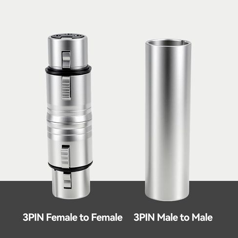 4 Pcs XLR Adapter, 2 Male to Male & 2 Female to Female Couplers, XLR Turnaround Adapter Suitable for Microphone Mixer and Speaker Silver Musical Instruments Accessories in Kuwait