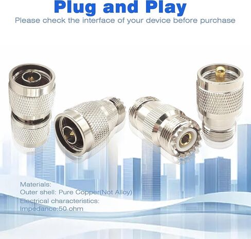 N to UHF Adapter Kit N Type to PL259 Male Female for CB Ham Radio 4pcs in Kuwait