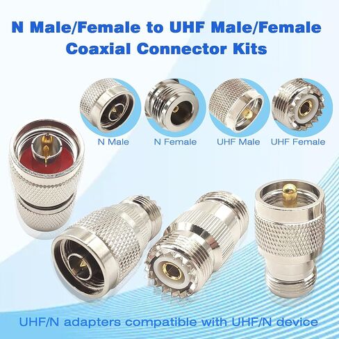 N to UHF Adapter Kit N Type to PL259 Male Female for CB Ham Radio 4pcs in Kuwait