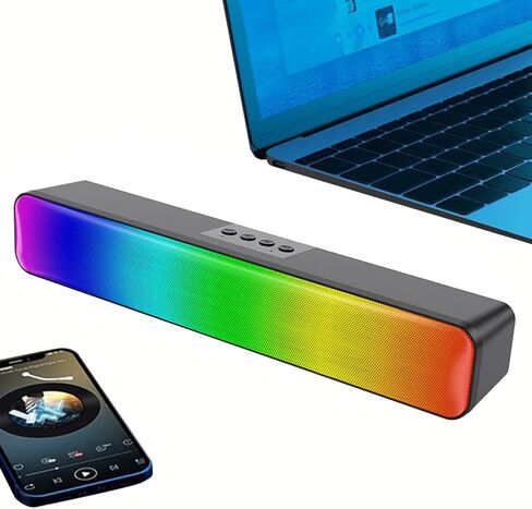 مكبرات صوت صغيرة محمولة بصوت ستيريو ثلاثي الأبعاد تعمل بمنفذ USB مع مضخم صوت RGB ومكبر صوت لاسلكي متوافق مع البلوتوث ومكبر صوت مزدوج عالي الصوت للكمبيوتر الشخصي in Kuwait