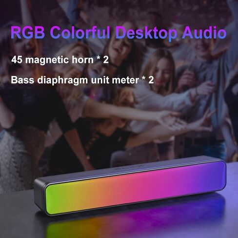 مكبرات صوت صغيرة محمولة بصوت ستيريو ثلاثي الأبعاد تعمل بمنفذ USB مع مضخم صوت RGB ومكبر صوت لاسلكي متوافق مع البلوتوث ومكبر صوت مزدوج عالي الصوت للكمبيوتر الشخصي in Kuwait
