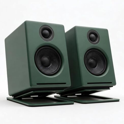 مكبرات صوت Audioengine A2 ذات إصدار محدود باللون الأخضر غير اللامع مع حوامل معدنية خضراء DS1M للموسيقى والألعاب والأفلام والاستوديوهات والمساكن وغرف النوم والمكاتب in Kuwait