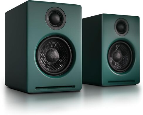 مكبرات صوت Audioengine A2 ذات إصدار محدود باللون الأخضر غير اللامع مع حوامل معدنية خضراء DS1M للموسيقى والألعاب والأفلام والاستوديوهات والمساكن وغرف النوم والمكاتب in Kuwait
