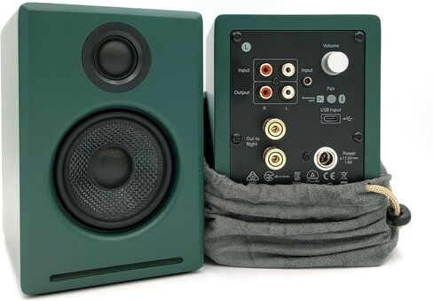 مكبرات صوت Audioengine A2 ذات إصدار محدود باللون الأخضر غير اللامع مع حوامل معدنية خضراء DS1M للموسيقى والألعاب والأفلام والاستوديوهات والمساكن وغرف النوم والمكاتب in Kuwait