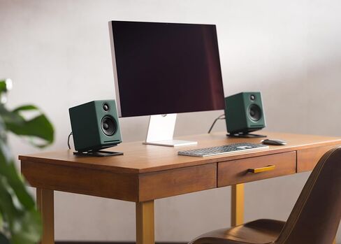 مكبرات صوت Audioengine A2 ذات إصدار محدود باللون الأخضر غير اللامع مع حوامل معدنية خضراء DS1M للموسيقى والألعاب والأفلام والاستوديوهات والمساكن وغرف النوم والمكاتب in Kuwait