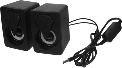 Homoyoyo USB Computer Speakers 1 Pair Mini Wired High Volume Music Speakers for Desktop Laptop Office Gaming with RGB Light, Portable Sound Box Compatible with Dc5v Power Random Style in Kuwait