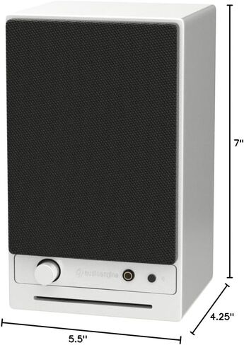 مكبرات صوت Audioengine A2 HD (HD3) باللون الأبيض مع حوامل معدنية بيضاء DS1M للموسيقى والألعاب والأفلام والاستوديوهات والمساكن وغرف النوم والمكاتب in Kuwait