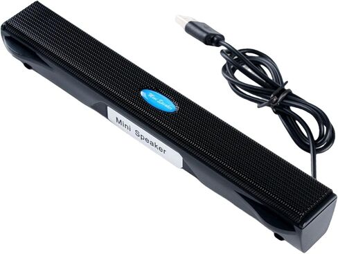 مكبر صوت للكمبيوتر مزود بمنفذ USB سلكي ومضخم صوت ومشبك صوت نحيف ومشبك محمول للكمبيوتر المحمول وسطح المكتب مناسب للمنزل والمكتب والسفر، أسود in Kuwait