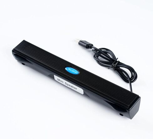 مكبر صوت للكمبيوتر مزود بمنفذ USB سلكي ومضخم صوت ومشبك صوت نحيف ومشبك محمول للكمبيوتر المحمول وسطح المكتب مناسب للمنزل والمكتب والسفر، أسود in Kuwait