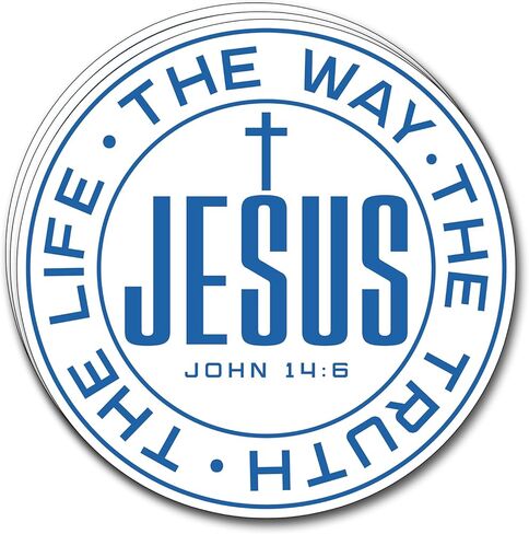 (3Pcs) Jesus The Way The Truth The Life Sticker Christian Inspirational Decals Motivational Decorate Books Laptop Phone Water Bottles Kindles Tumbler Waterproof Vinyl Stickers 3" Inch in Kuwait