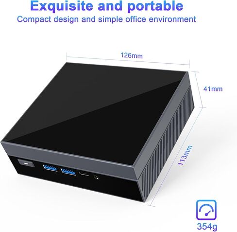 Yoidesu 2.9 جيجا هرتز 4 Core كمبيوتر صغير، كمبيوتر مكتبي صغير ثلاثي العرض 4K، كمبيوتر WiFi 5 لألعاب W 11 10 Business Home (قابس الولايات المتحدة) in Kuwait