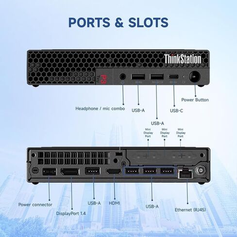 سطح المكتب المخصص Velztorm، الذي تم إنشاؤه باستخدام Lenovo ThinkStation P3 Mini Desktop (Intel i9-14900، T400 4GB، WiFi 6، Bluetooth 5.3، 300W PSU، RJ-45، 1x DP؛ 3X mDP، Win 11 Pro) (ذاكرة الوصول العشوائي والتخزين المخصصة) in Kuwait