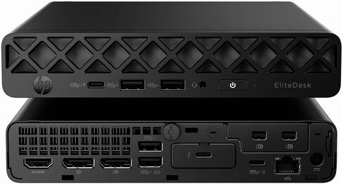 كمبيوتر مكتبي HP EliteDesk 8 G1a - كمبيوتر صغير - AMD Ryzen 5 220-16 جيجابايت رام - 256 جيجابايت SSD - جاك أسود - Windows 11 Pro - Radeon 740M Graphics - Wi-Fi 6 in Kuwait