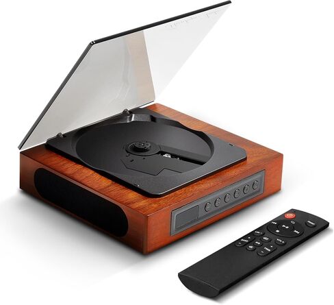 مشغل أقراص مضغوطة محمول DVP-560 مع بلوتوث، ومكبرات صوت مزدوجة مدمجة، وتصميم خشبي قديم، وبطارية قابلة لإعادة الشحن، ومخرج SPDIF، ومشغل أقراص مضغوطة مدمج لديكور المنزل، هدية مثالية in Kuwait