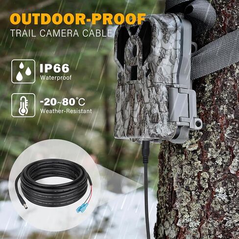 KSK 10 FT Trail Camera Power Cord (2 Pack,5.5x2.1mm DC External Power Cable,Compatible with Spypoint, Stealth Cam, Moultrie, Muddy, etc in Kuwait