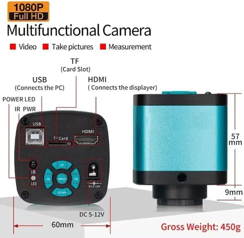 JOEBO Microscope Kit 1080P 48MP 4K 2K HDMI USB Video Microscope Camera Zoom 150X C-Mount Lens Big Vision for Phone Repair Digital Image Acquisition Microscope Lens Adapters(4K 48MP Set) in Kuwait