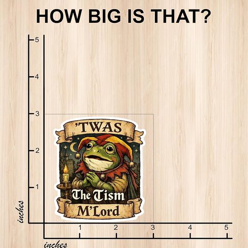 [3 PCS] TWAS The Tism M Lord Sticker Funny Medieval Frog Meme Dark Humor Design, Vintage Tism Sticker, Weird Dark Humor Stickers, Aesthetic Waterproof Stickers Funny for Laptop and Gear in Saudi Arabia