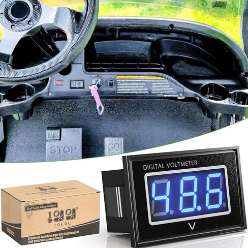 10L0L Golf Cart Digital Volt Meter, Waterproof Battery Monitor 12V 24V 36V 48V 60V, LED Digital Volt Meter Battery Meter Gauge Voltage Display DC5-130V Fits Golf Cart Club Car, EZGO, Yamaha, Boats in Saudi Arabia